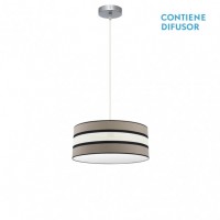 Distribuidor - Lâmpadas Diversas | Colgantes Moderno | COLGANTE KARLA 1XE27 TOPO/BEIS REGX40X40 CM Ref: 171294058